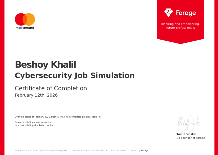 Mastercard Cybersecurity Job Simulation
