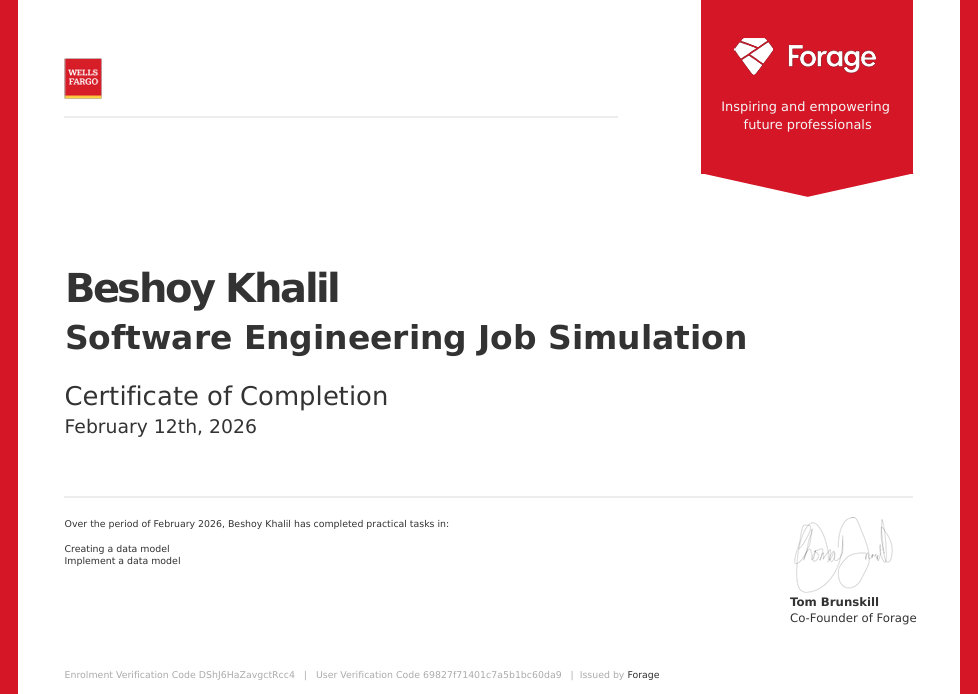 Wells Fargo Software Engineering Job Simulation