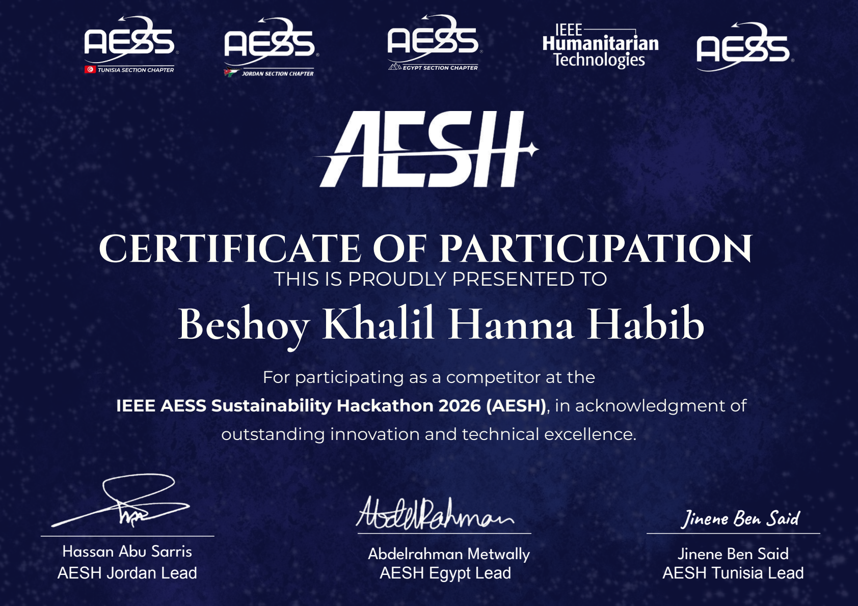 IEEE AESS Sustainability Hackathon